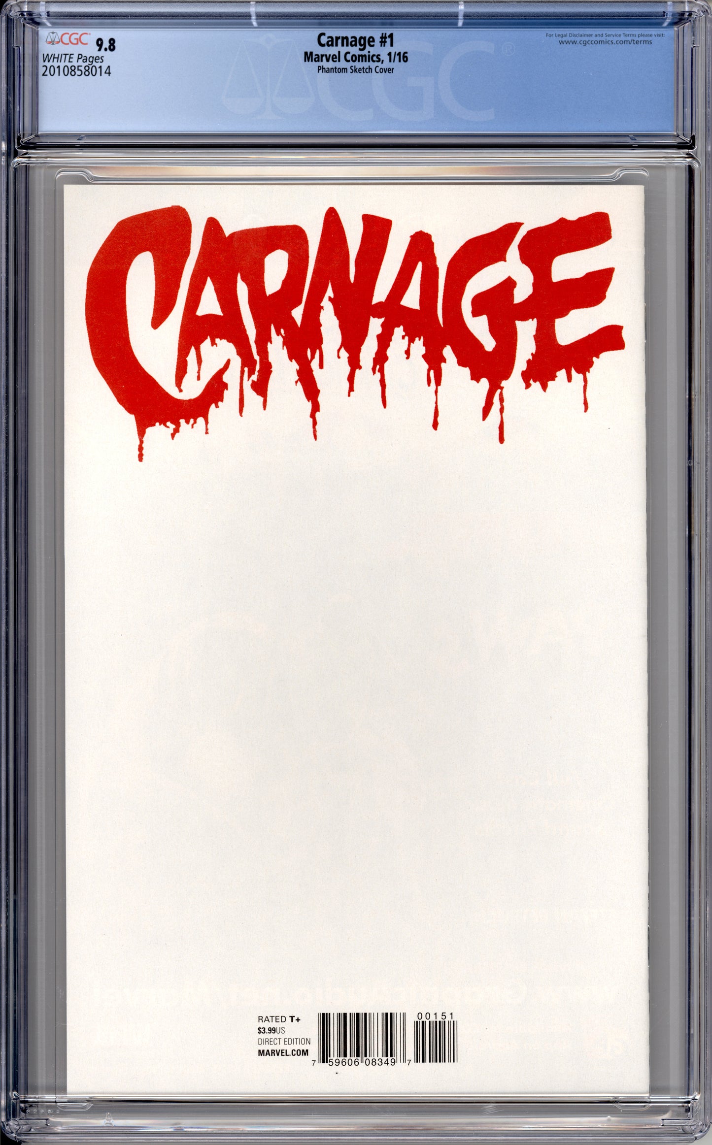 Carnage #1 (Phantom Sketch) (9.8) "CGC"