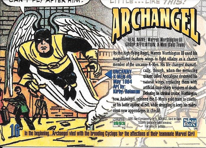 Marvel Masterpiece 1993 Archangel #16