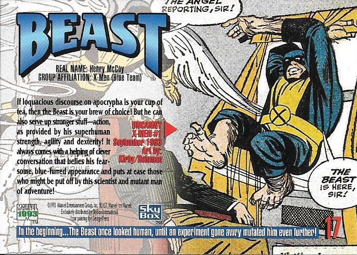 Marvel Masterpiece 1993 Beast # 17