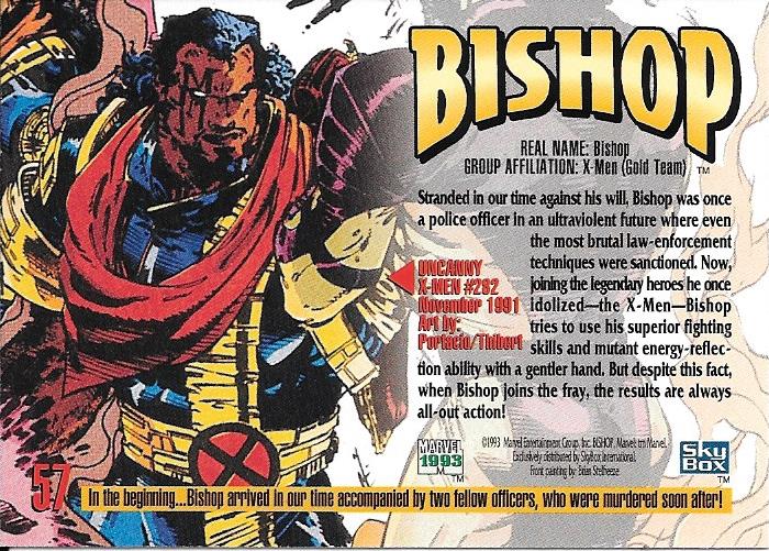 Marvel Masterpiece 1993 Bishop #57