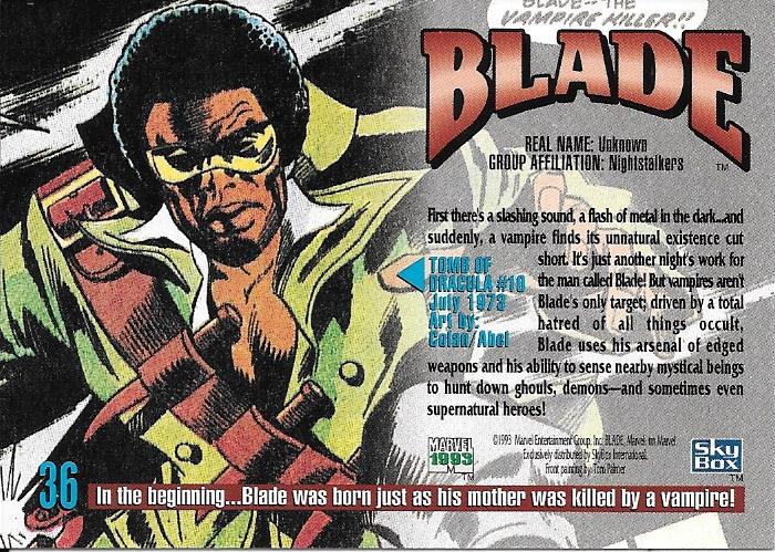 Marvel Masterpiece 1993 Blade #36