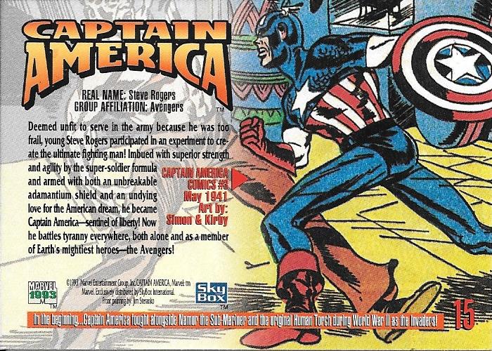 Marvel Masterpiece 1993 Captain America #15