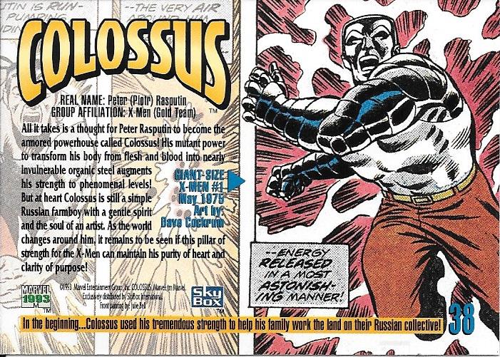 Marvel Masterpiece 1993 Colossus #38