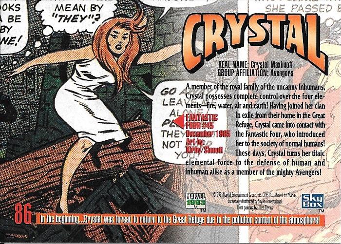 Marvel Masterpiece 1993 Crystal #86