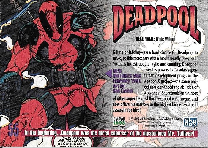 Marvel Masterpiece 1993 Deadpool #55