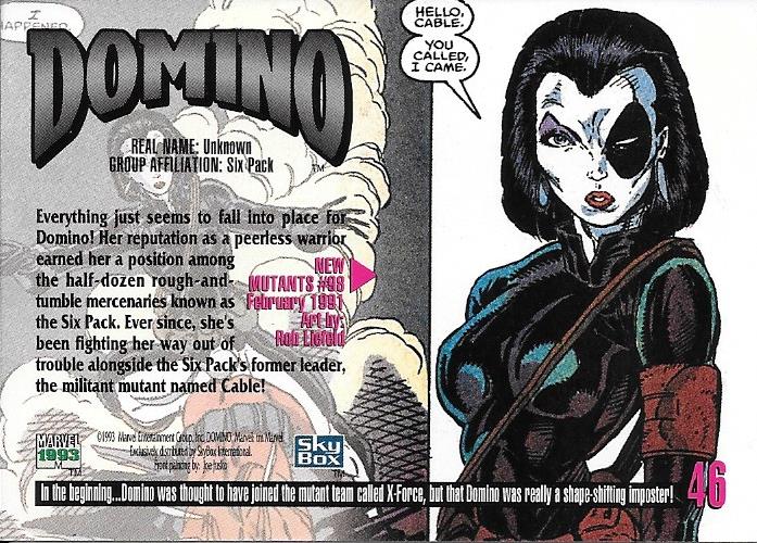 Marvel Masterpiece 1993 Domino #46