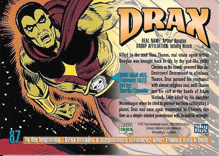 Marvel Masterpiece 1993 Drax #87