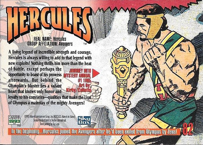 Marvel Masterpiece 1993 Hercules #82