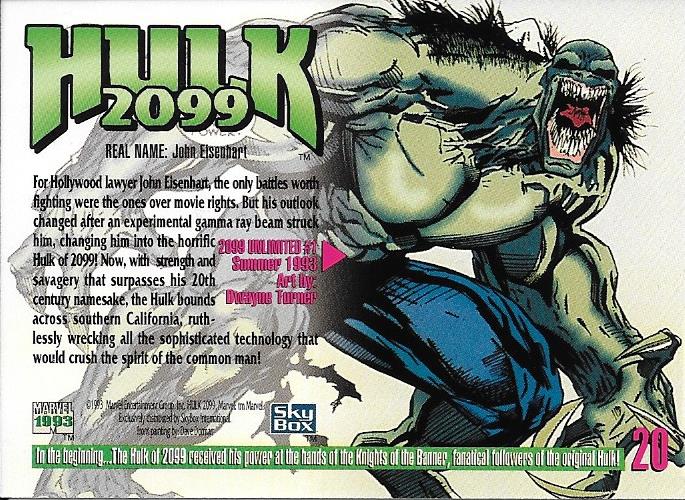 Marvel Masterpiece 1993 Hulk 2099 #20