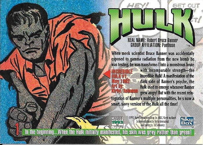 Marvel Masterpiece 1993 Hulk #1