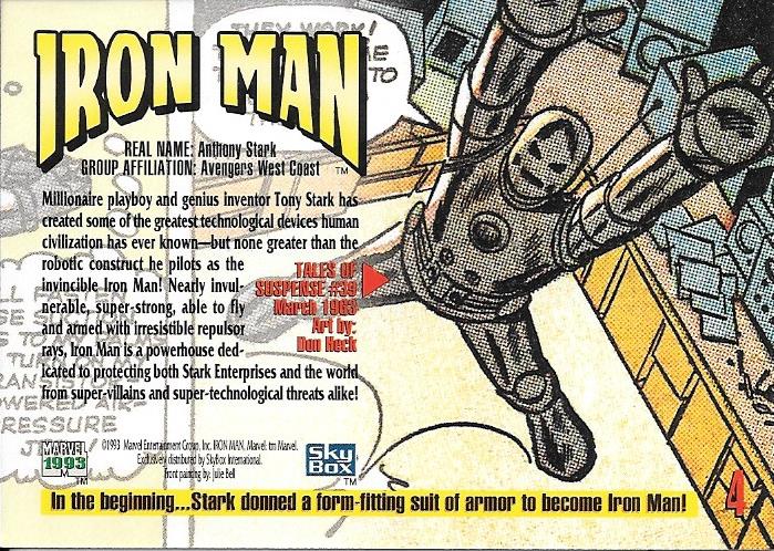 Marvel Masterpiece 1993 Iron Man #4