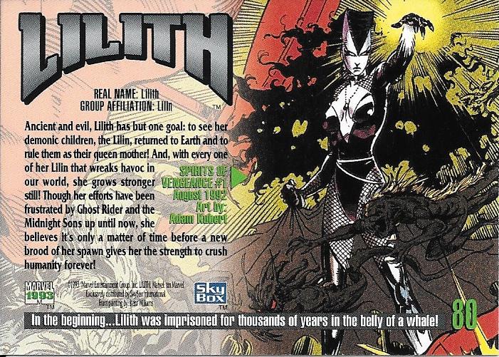 Marvel Masterpiece 1993 Lilith #80