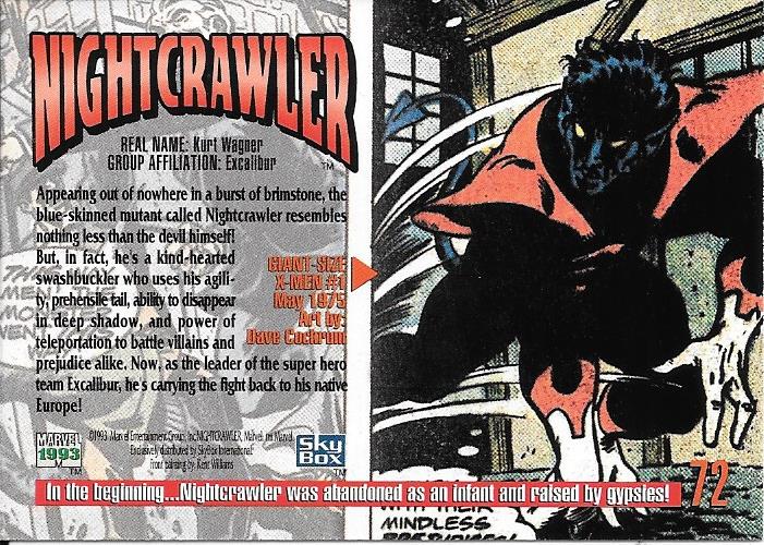 Marvel Masterpiece 1993 Nightcrawler #72