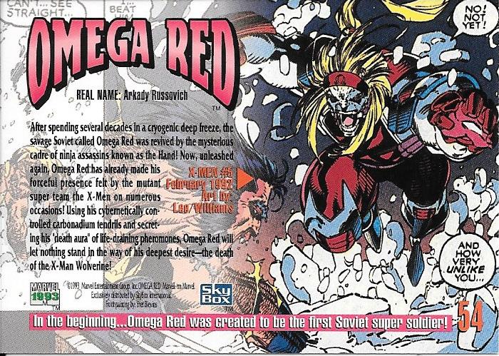 Marvel Masterpiece 1993 Omega Red #54