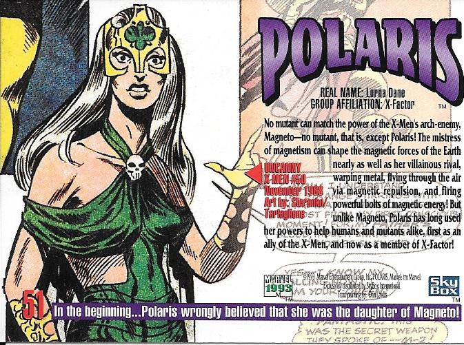 Marvel Masterpiece 1993 Polaris #51