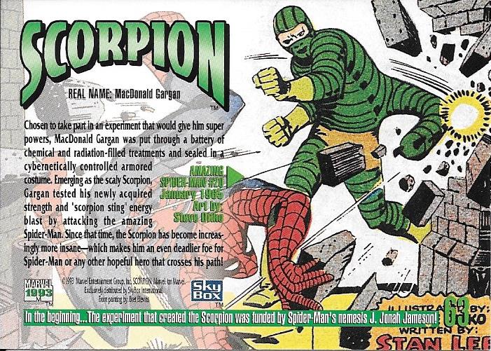Marvel Masterpiece 1993 Scorpion #63