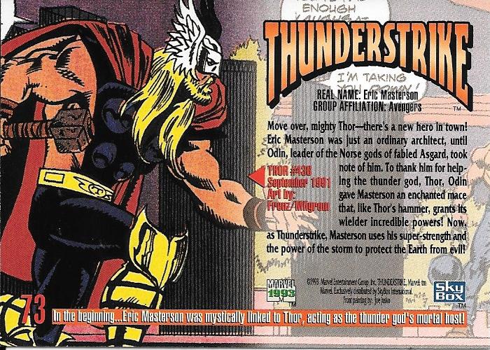 Marvel Masterpiece 1993 Thunderstrike #73