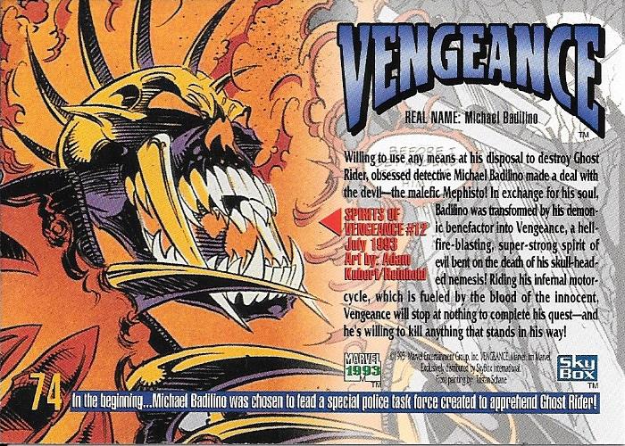 Marvel Masterpiece 1993 Vengeance #74