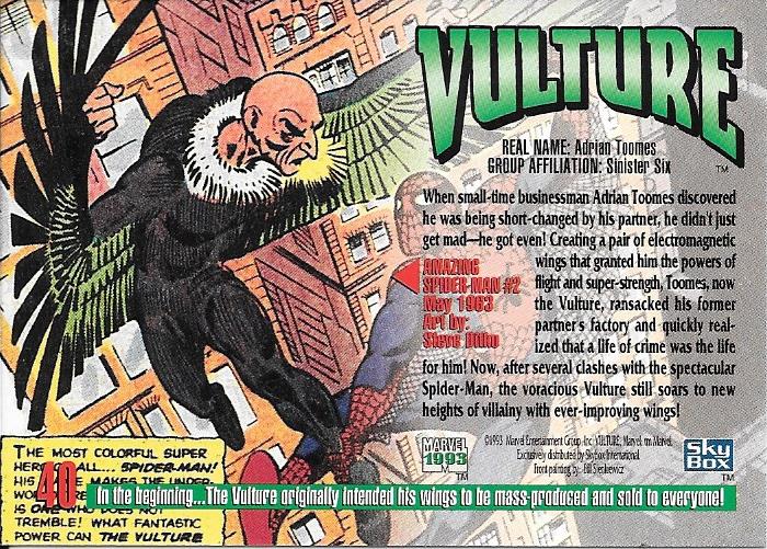 Marvel Masterpiece 1993 Vulture #40