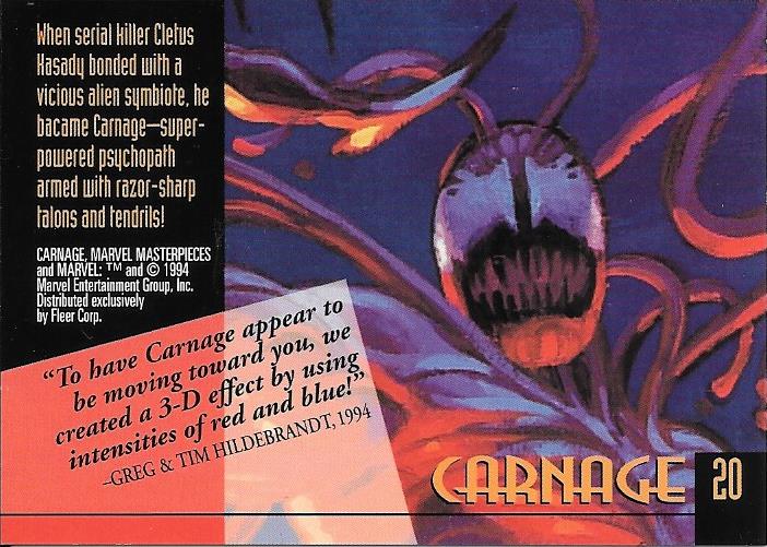 Marvel Masterpiece 1994 Carnage #20