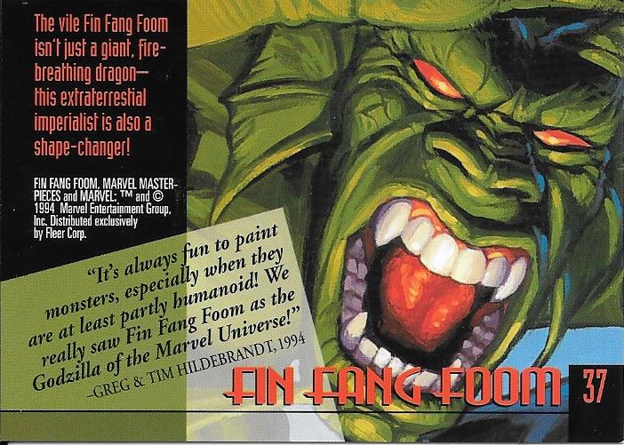 Marvel Masterpiece 1994 Fin Fang Foom #37