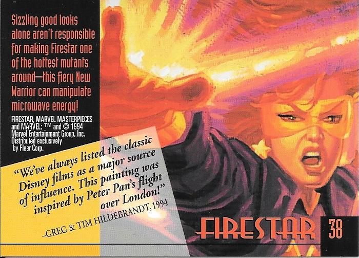 Marvel Masterpiece 1994 Firestar #38 F