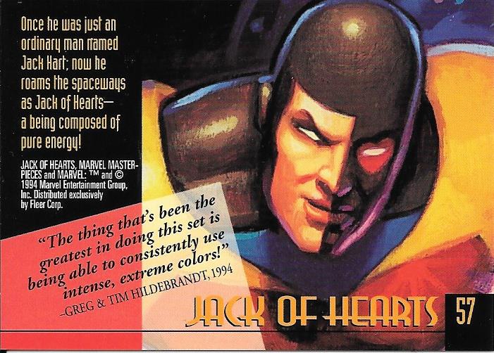 Marvel Masterpiece 1994 Jack of Hearts #57