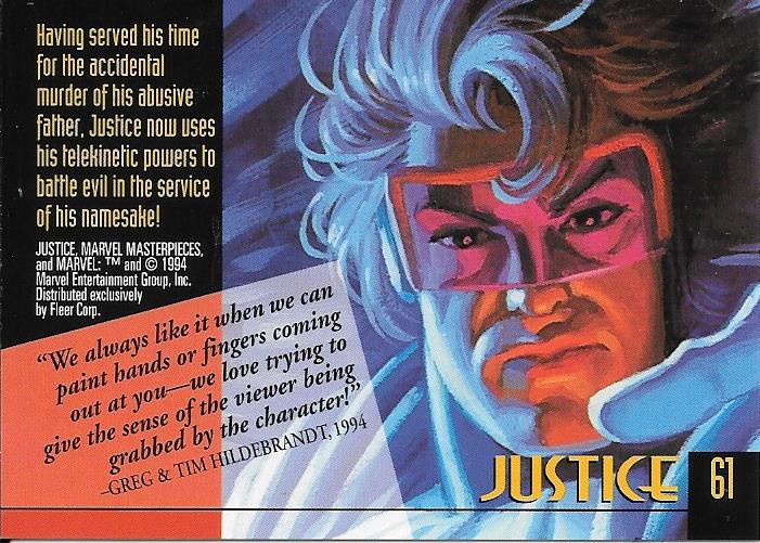 Marvel Masterpiece 1994 Justice #61