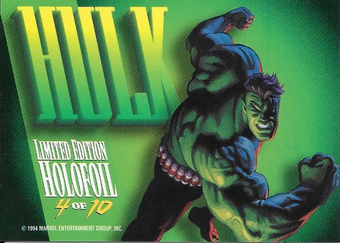 Marvel Masterpiece 1994 Silver Foil Hulk #4