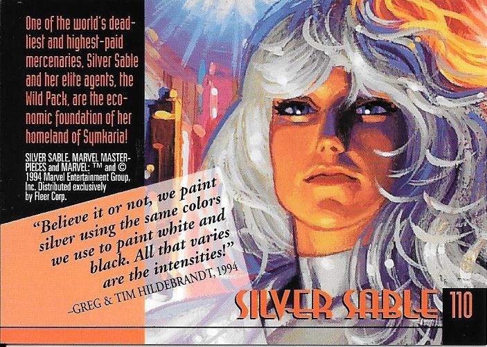 Marvel Masterpiece 1994 Silver Sable #110