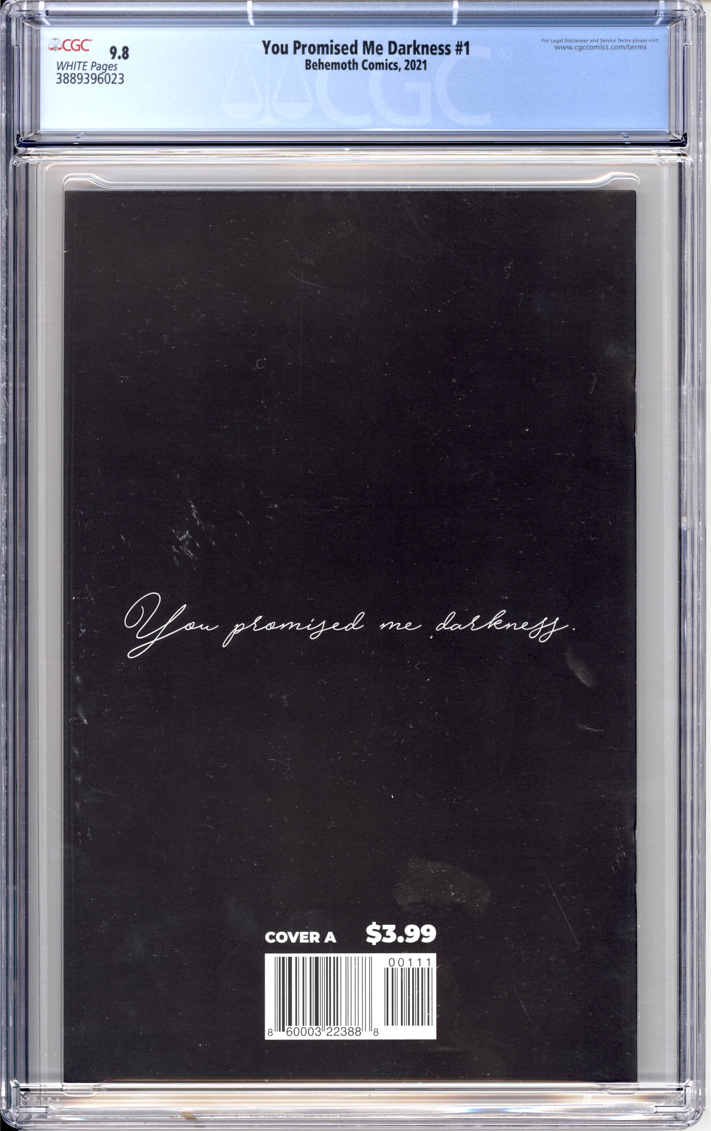 You Promised Me Darkness #1 (9.8) "CGC"