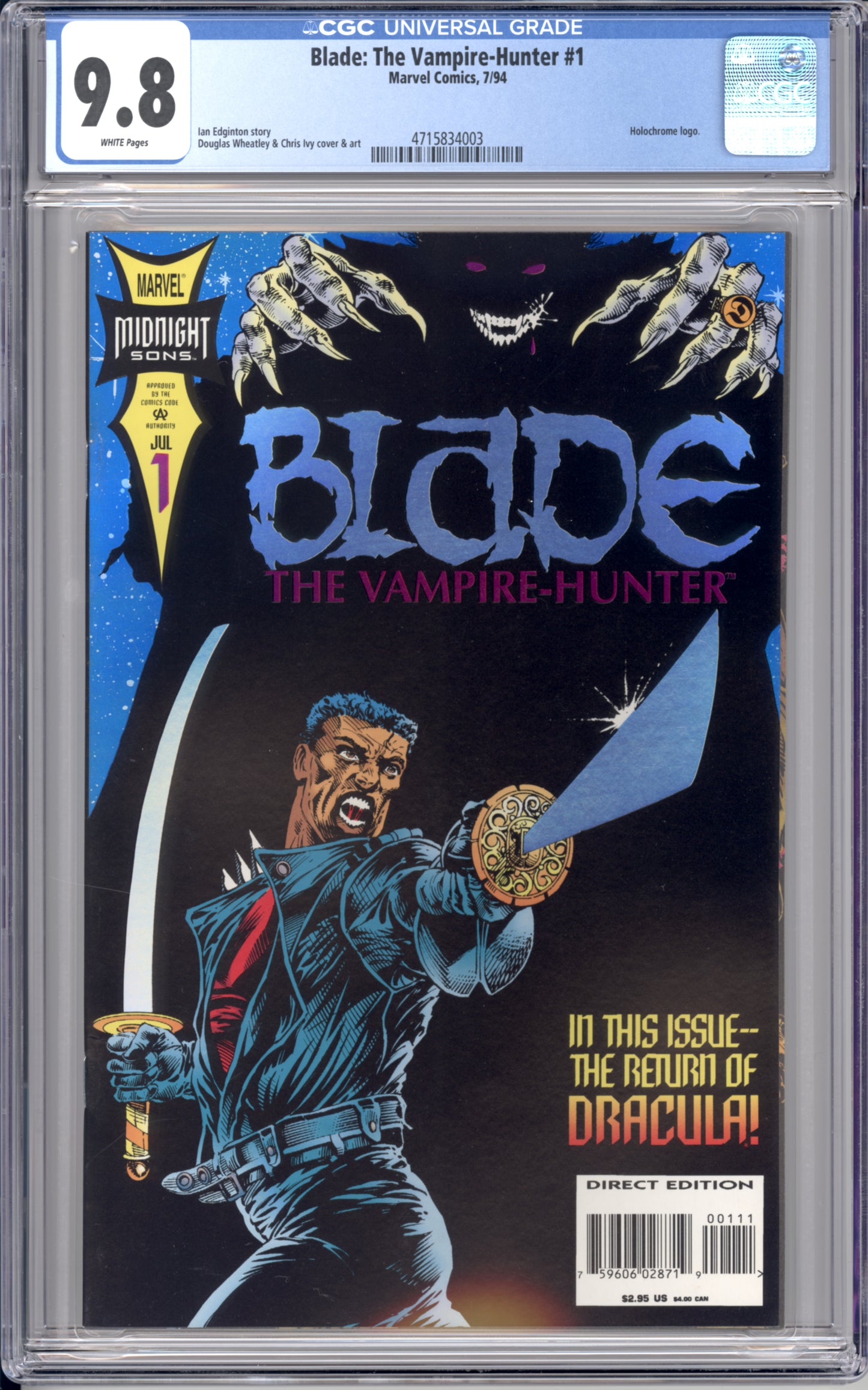 Blade The Vampire Hunter #1 (9.8) "CGC"