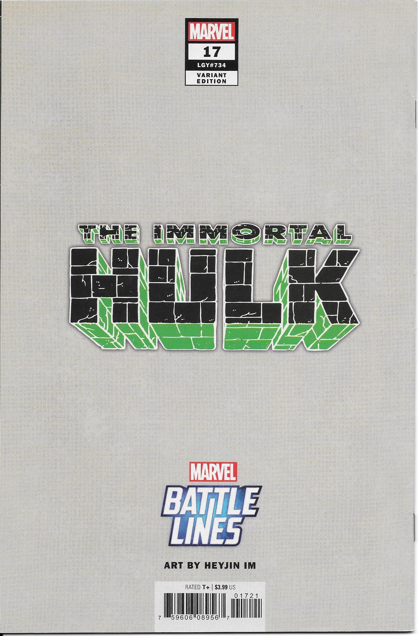 Immortal Hulk #17 (Battle Lines Variant) NM