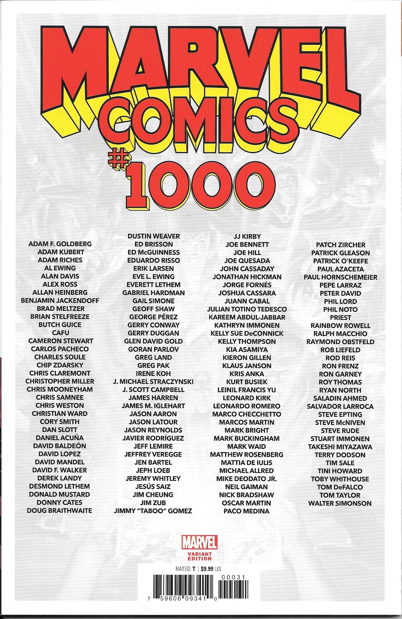 Marvel Comics #1000 (Dell Otto) NM+