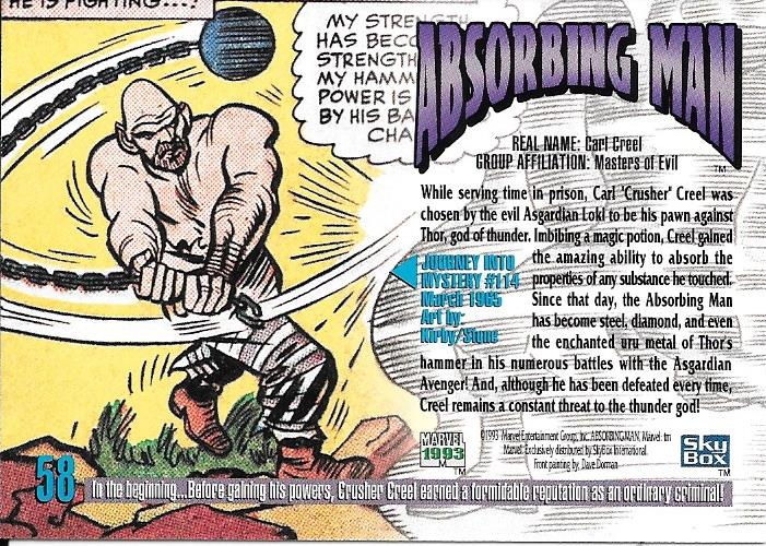 Marvel Masterpiece 1993 Absorbing Man #58