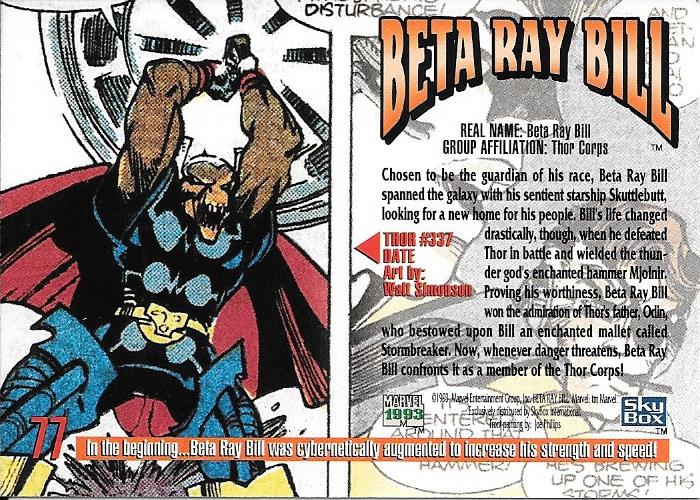 Marvel Masterpiece 1993 Beta Ray Bill #77