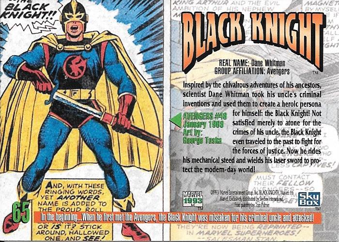 Marvel Masterpiece 1993 Black Knight #65