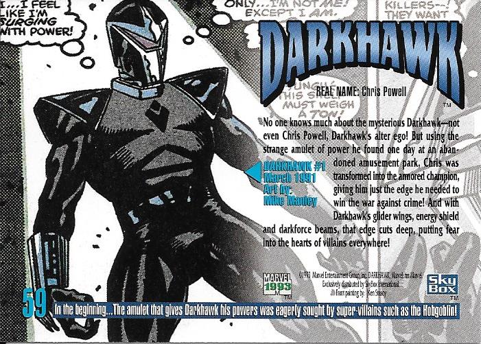 Marvel Masterpiece 1993 Darkhawk #59