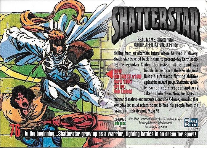 Marvel Masterpiece 1993 Shatterstar #76