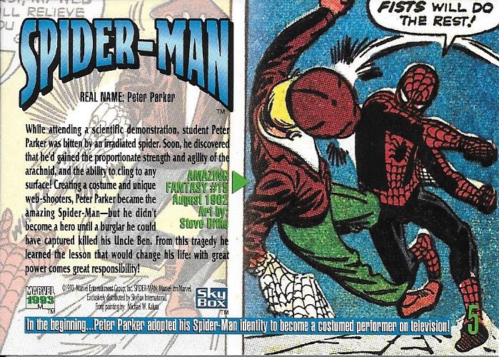 Marvel Masterpiece 1993 Spider-man #5