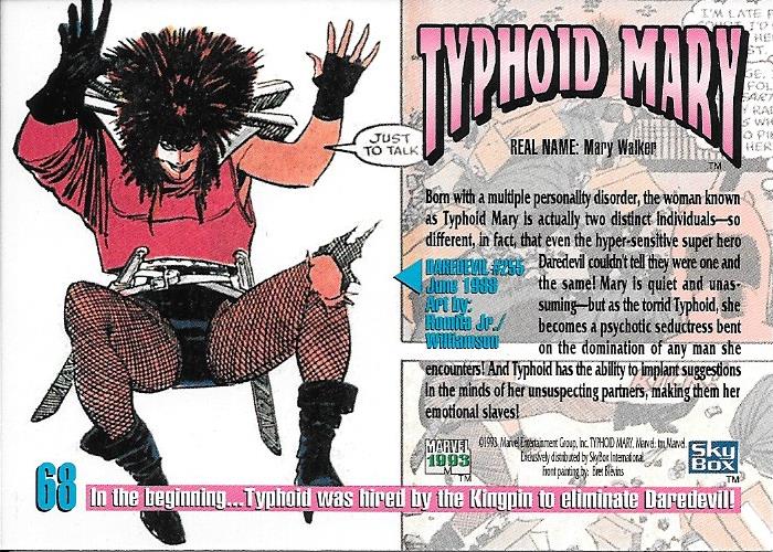 Marvel Masterpiece 1993 Typhoid Mary #68