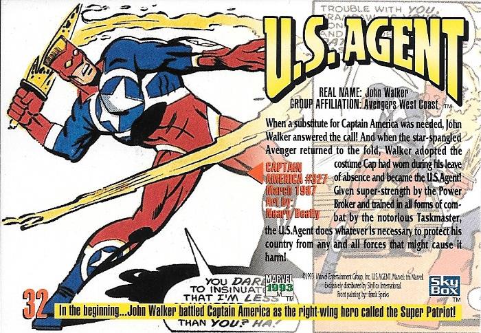 Marvel Masterpiece 1993 US Agent #32