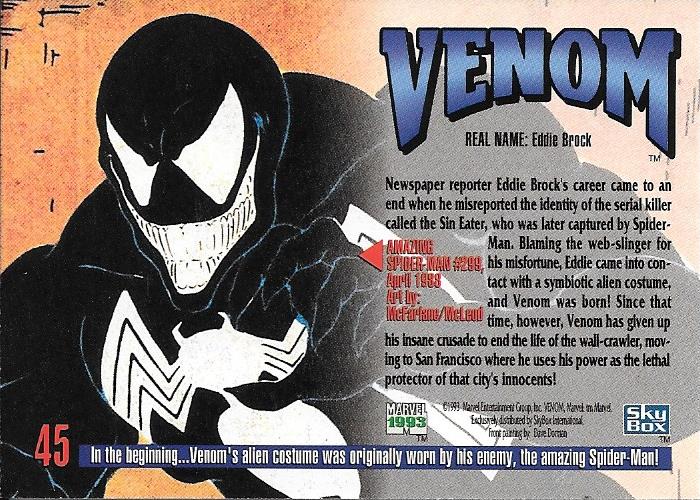 Marvel Masterpiece 1993 Venom #45
