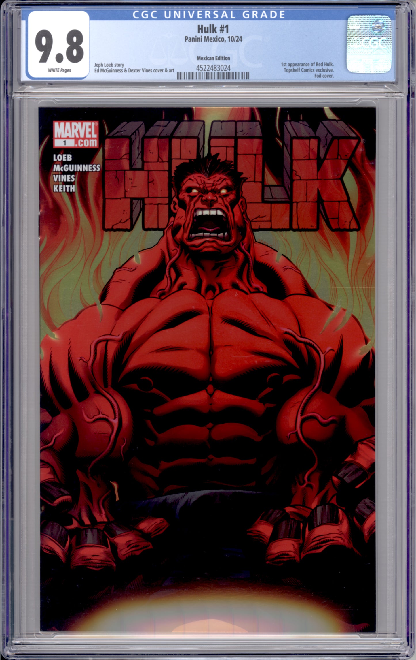 Red Hulk #1 (Mexican Foil Edition) (9.8)"CGC"