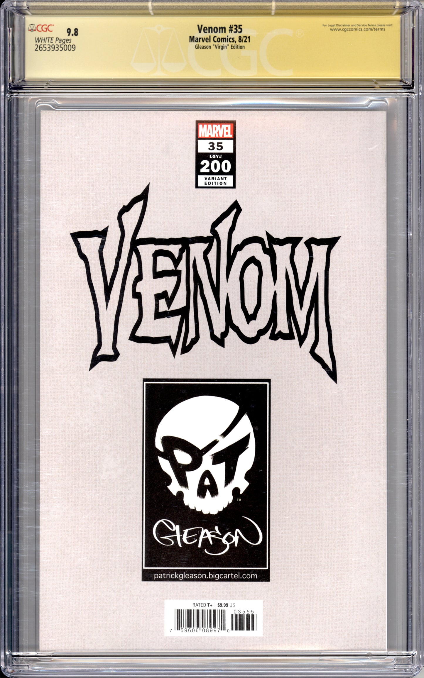 Venom #35 (Gleason Signed Virgin) (9.8) "CGC"