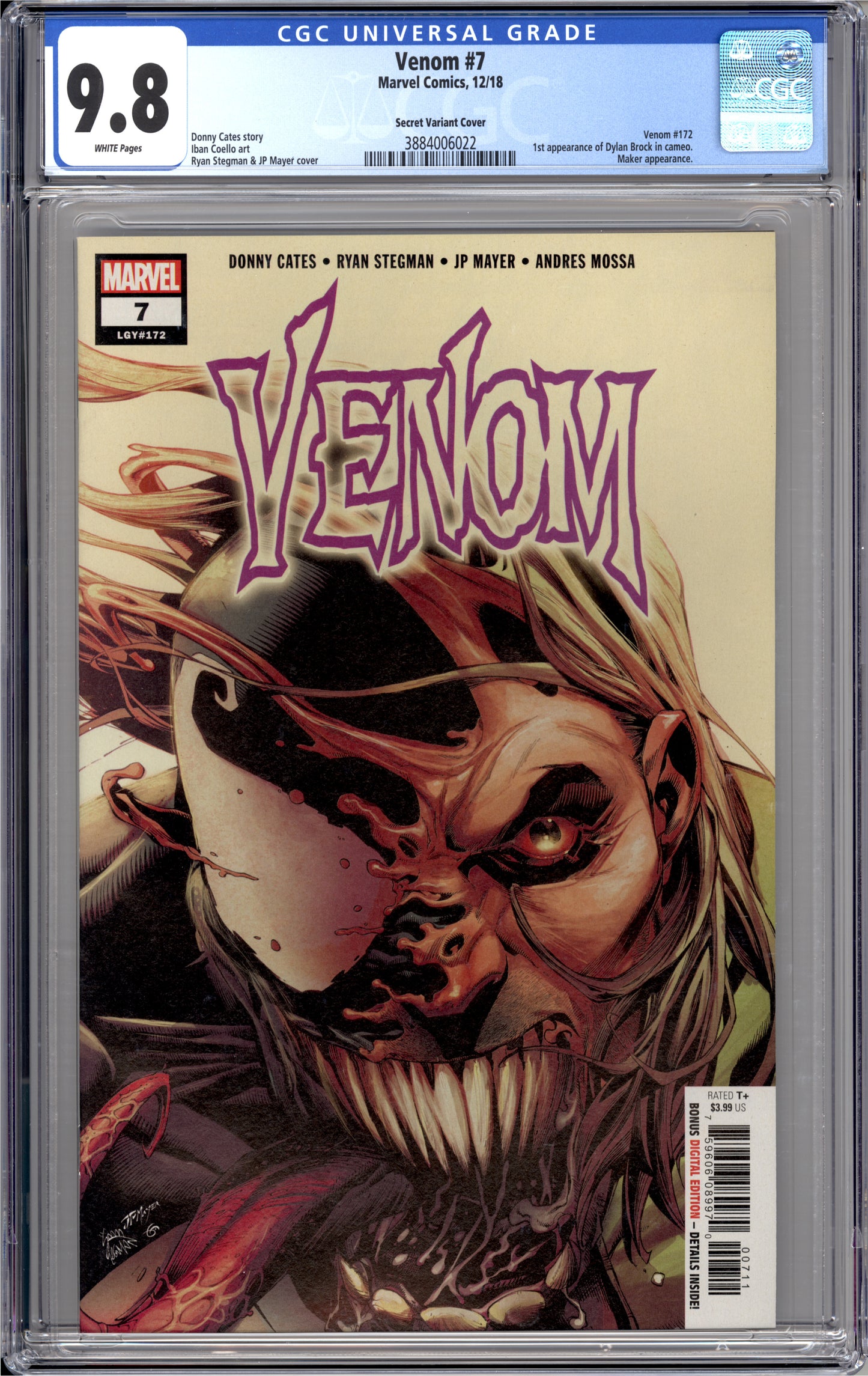 Venom #7 (Secret Variant) (9.8) "CGC"