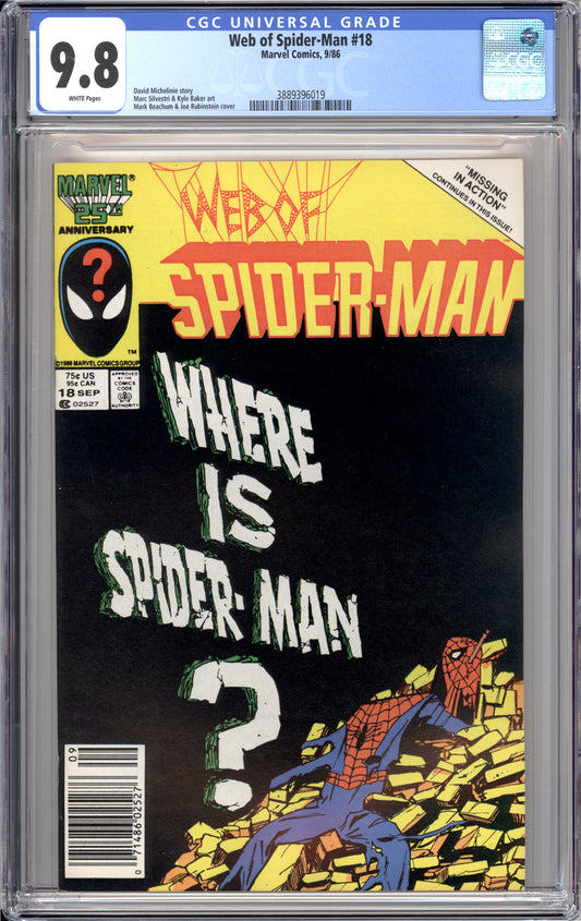 Web of Spider-Man #18 (Newsstand) (9.8) "CGC"