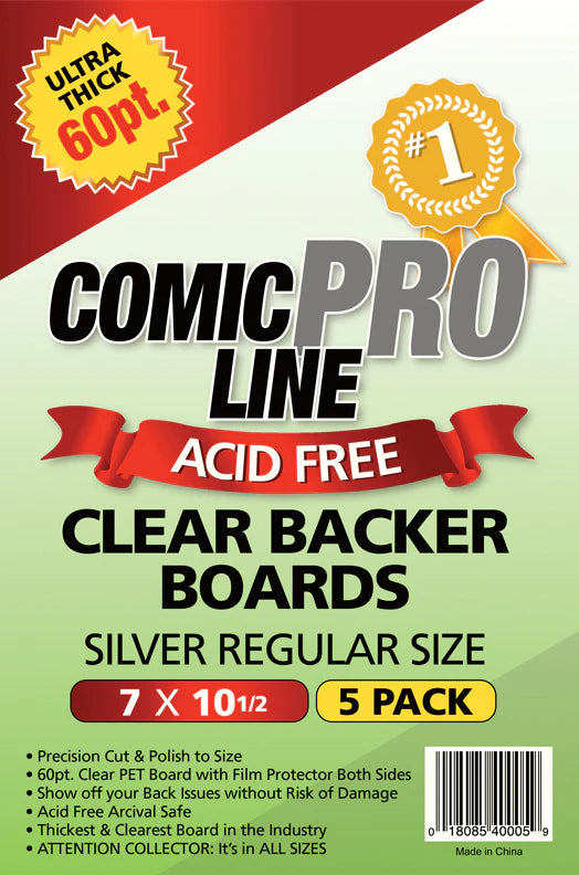 Comic PRO Line 60PT "Clear Boards" (Silver/Regular Size)